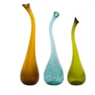 AGL0142 - Glass vase SWAN big olive