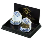 001.669/5 - 2 salt containers, one with metal lid - golden onion decoration