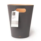 082780-618 - Woodrow wooden waste paper basket, natural / dark gray