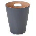 082780-618 - Woodrow wooden waste paper basket, natural / dark gray