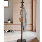 1005871-048 - PILLAR coat rack made of wood, black/walnut