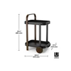 1015392-048 - BELLWOOD bar trolley / serving trolley, black / walnut