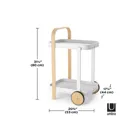 1015392-668 - BELLWOOD bar trolley / serving trolley, white / natural