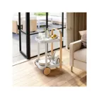 1015392-668 - BELLWOOD bar trolley / serving trolley, white / natural