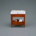 001.655/0 - Wooden washbasin Dresdner Rose, miniature in 1:12 scale