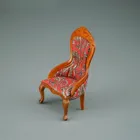 001.862/1 - Upholstered armchair red, miniature in 1:12 scale