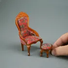 001.862/1 - Upholstered armchair red, miniature in 1:12 scale