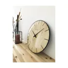 3249 - Wall Clock "Edge Wood Dome", Glass, Light Brown, Ø 35 cm