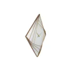 3268 - Big Square Wall Clock "Turning Square", Metal, Gold/White, 85x85 cm