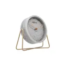 5204GS - Table Clock "Cross Table", Polyresin, Grey, 17.5 x 15.5 x 5 cm