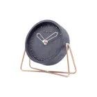 5204ZW - Table Clock "Cross Table", Polyresin, Black, 17.5 x 15.5 x 5 cm