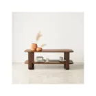 1017427-746 - BELLWOOD Coffee table with 2 levels, walnut antique