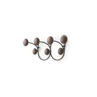 1018114-048 - DOTSY wall coat rack with 7 hooks, black/walnut