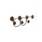 1018114-048 - DOTSY wall coat rack with 7 hooks, black/walnut