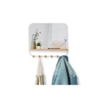 1018031-660 - ESTIQUE Wall mirror with shelf and 6 hooks