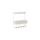 1018030-660 - ESTIQUE shelf with 10 hooks, white