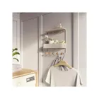 1018030-660 - ESTIQUE shelf with 10 hooks, white