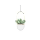 1018086-524 - TRIFLORA Large Hanging Flowerpot Set of 5, white/brass