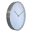 3254WI - Wall clock "Essential Silver", glass/metal, Elegant White, 34 cm