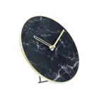 5222ZW - Tisch/Wanduhr "Marmor", Glas/Metall, Schwarz, 20 cm