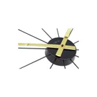 2610GO - Silent Wall Clock "Plug Inn", Stainless Steel, Gold, 58 cm