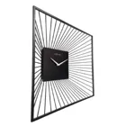 3303ZW - Vasco Square" Wall Clock, Silent, Black, Metal, 45x45x15 cm