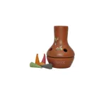 284240 - Terracotta Feuertopf mit bunten Motiven, 9cm