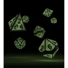 Dice RPG Set Metal Glow in the Dark - Druid's Blaze, 7 pieces