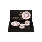 2 coffee set, rose ribbon