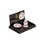 2 coffee set, rose ribbon