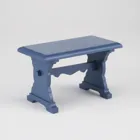 Blue wooden dining table, empty