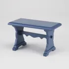 Blue wooden dining table, empty