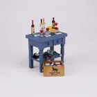 001.564/0 - Miniature, wine table blue with tiles, decorated