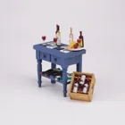 001.564/0 - Miniature, wine table blue with tiles, decorated