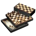 Chess backgammon checkers set, travel, field 22 mm, magnetic, wooden board game