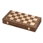 Chess case, square 43 mm, with edge lettering, wooden board game, 1-2 games