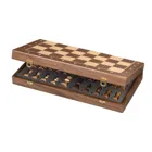 Chess case, square 43 mm, with edge lettering, wooden board game, 1-2 games