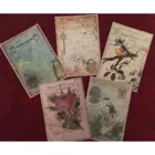 5026 - Postkarte Vintage Rose (mit Glimmer)