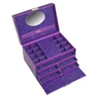 74.519.560505 - Jewellery box Karen colisimo violet full grain cowhide