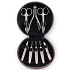 TR500R.0104 - 8-piece manicure case Manicure set black leather