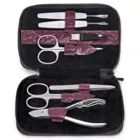 TR400R.504.0101 - 7-piece manicure case ornamento / bordeaux (leather)