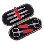 TF200R.1003 - 5-piece manicure case manicure set red leather