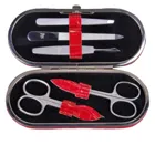 TF200R.1003 - 5-piece manicure case manicure set red leather