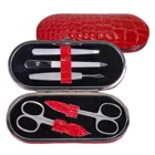 TF200R.1003 - 5-piece manicure case manicure set red leather