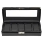 1115.0104N04 - Watch case for 5 watches black exclusive black leather