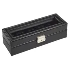 1115.0104N04 - Watch case for 5 watches black exclusive black leather