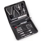 TR800R.0104 - 13-piece manicure case Manicure set black (leather)