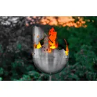 1801 - Garden torch with Wadden Sea motif, made of stainless steel