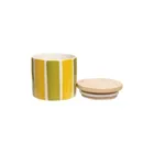 POR634 - Storage jar STRIPES 7.8 cm, yellow/green