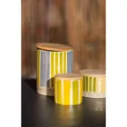 POR634 - Storage jar STRIPES 7.8 cm, yellow/green